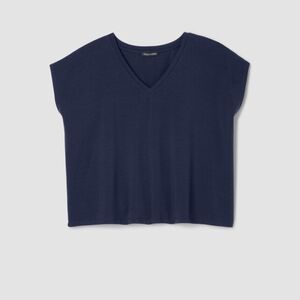 Eileen Fisher Women's V-Neck Short Sleeve Long Boxy Top Size M/M -$98